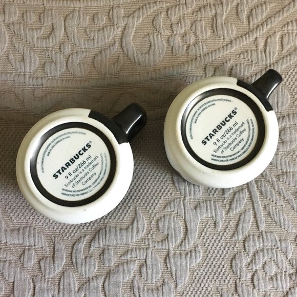 Two Orca Fin Black and White Wave Starbucks Mugs 2017 - Picture 9 of 11